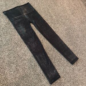 M. Rena Silver Glitter Leggings in One Size Fits All